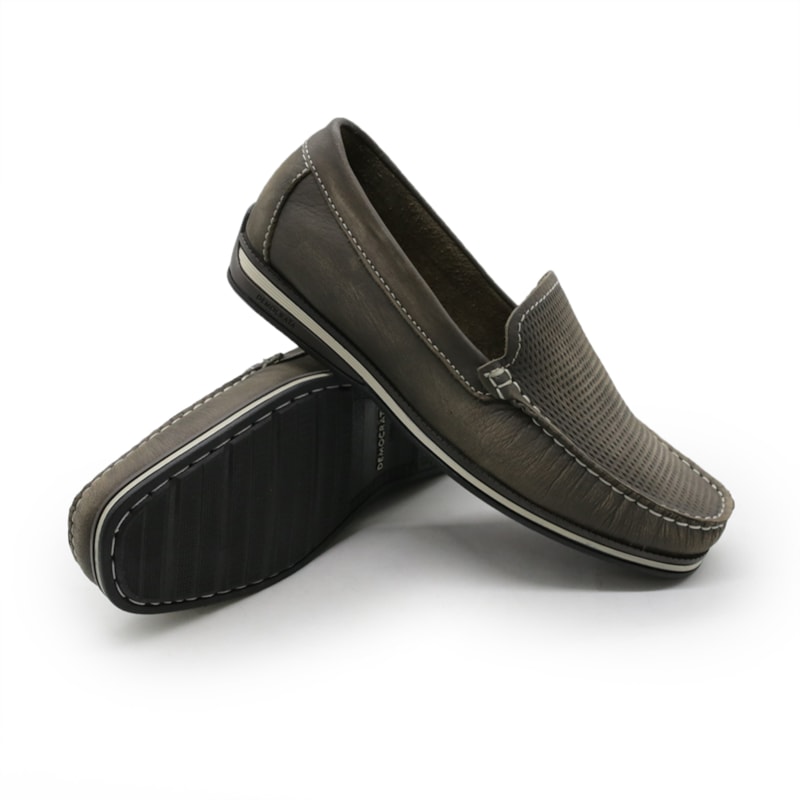 MASCULINO MOCASSIM CASUAL DEMOCRATA 135201 004 SMOKE