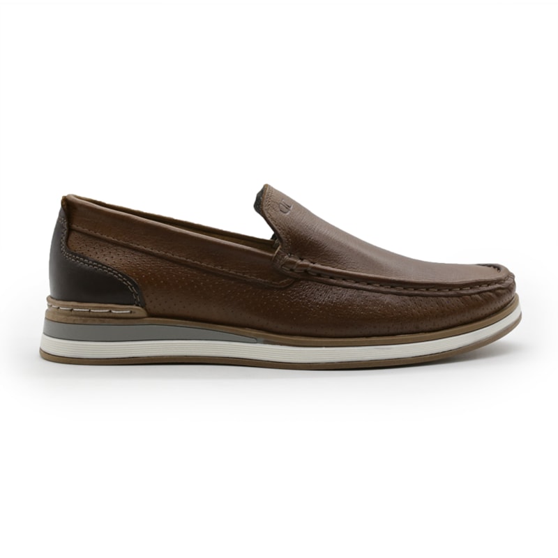 MASCULINO MOCASSIM CASUAL DEMOCRATA 252101 002 CONHAQUE/TABACO