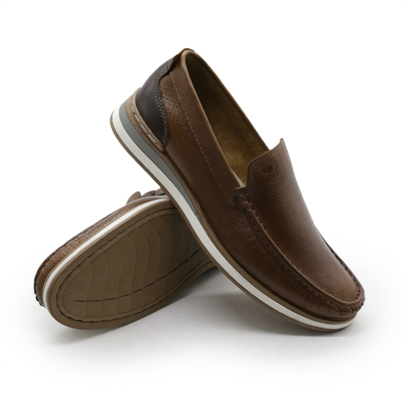 MASCULINO MOCASSIM CASUAL DEMOCRATA 252101 002 CONHAQUE/TABACO