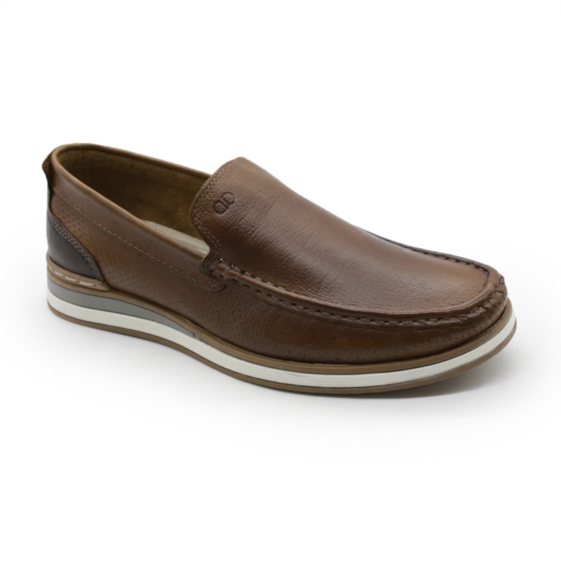 MASCULINO MOCASSIM CASUAL DEMOCRATA 252101 002 CONHAQUE/TABACO