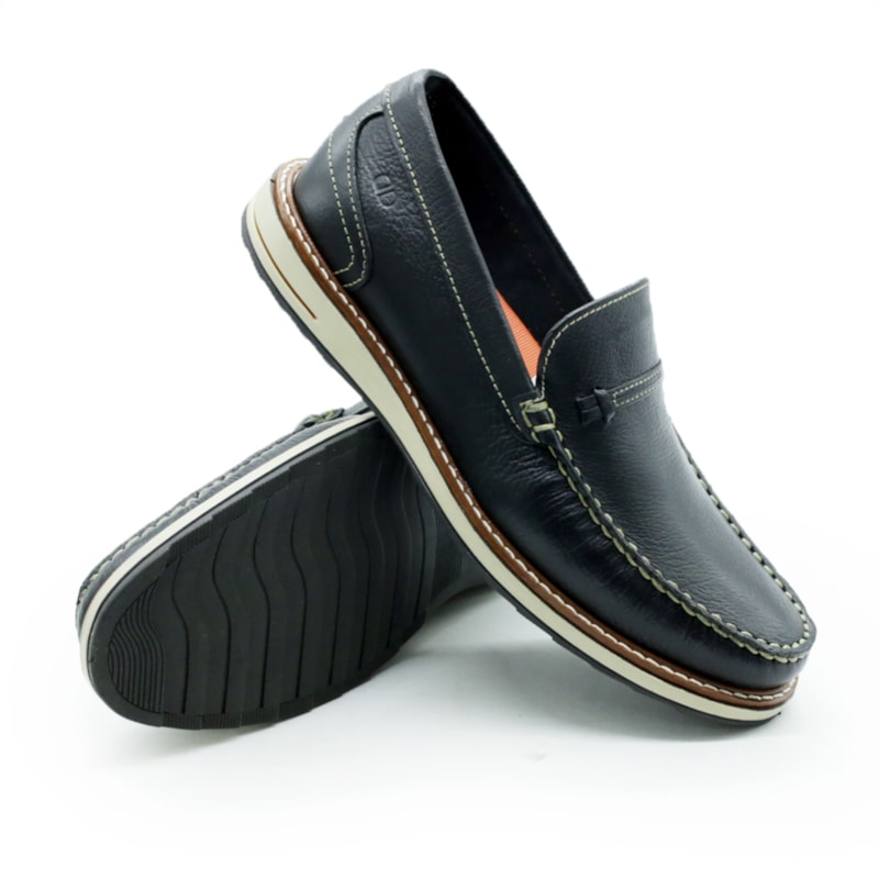 MASCULINO MOCASSIM CASUAL DEMOCRATA 361101 001 PRETO