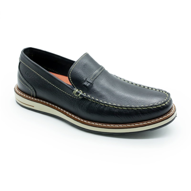 MASCULINO MOCASSIM CASUAL DEMOCRATA 361101 001 PRETO
