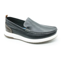 MASCULINO MOCASSIM CASUAL DEMOCRATA 610101 001 PRETO/TABACO