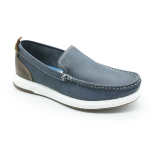 MASCULINO MOCASSIM CASUAL DEMOCRATA 610101 002 NAVY/TABACO