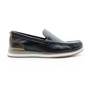MASCULINO MOCASSIM CASUAL DEMOCRATA FLOW  252101 001 PRETO/TABACO