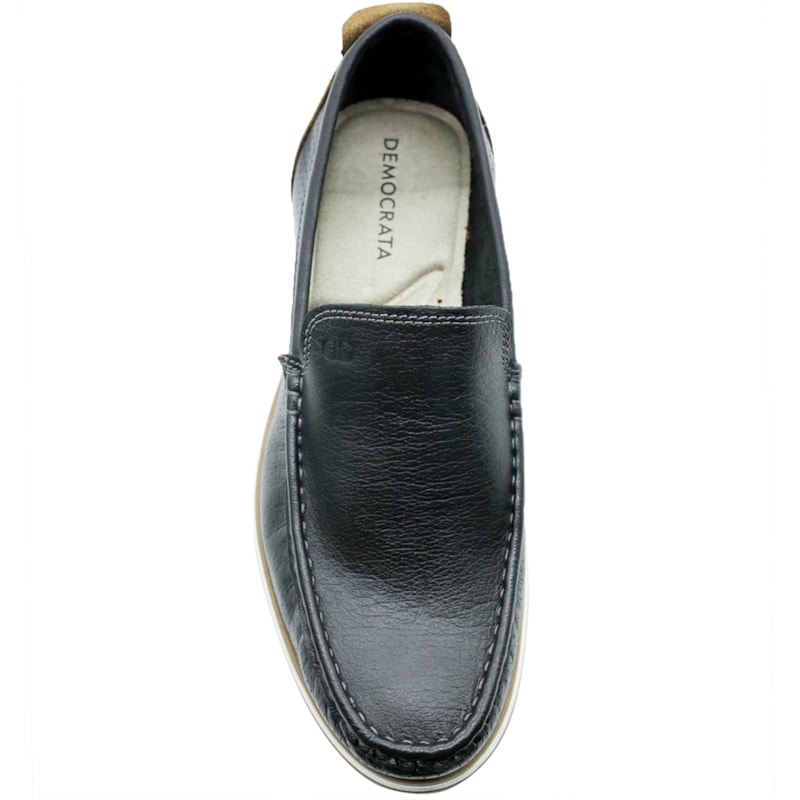 MASCULINO MOCASSIM CASUAL DEMOCRATA FLOW  252101 001 PRETO/TABACO