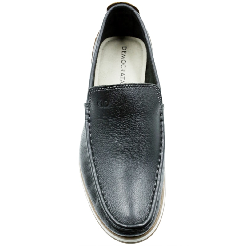 MASCULINO MOCASSIM CASUAL DEMOCRATA FLOW  252101 001 PRETO/TABACO