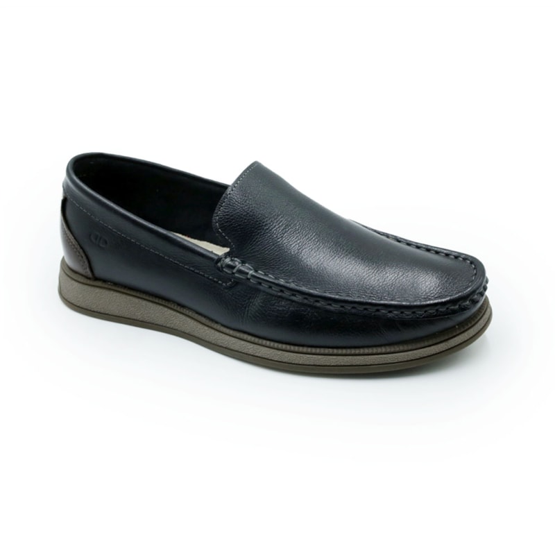 MASCULINO MOCASSIM CASUAL DEMOCRATA NASH 252301 001 PRETO/TABACO
