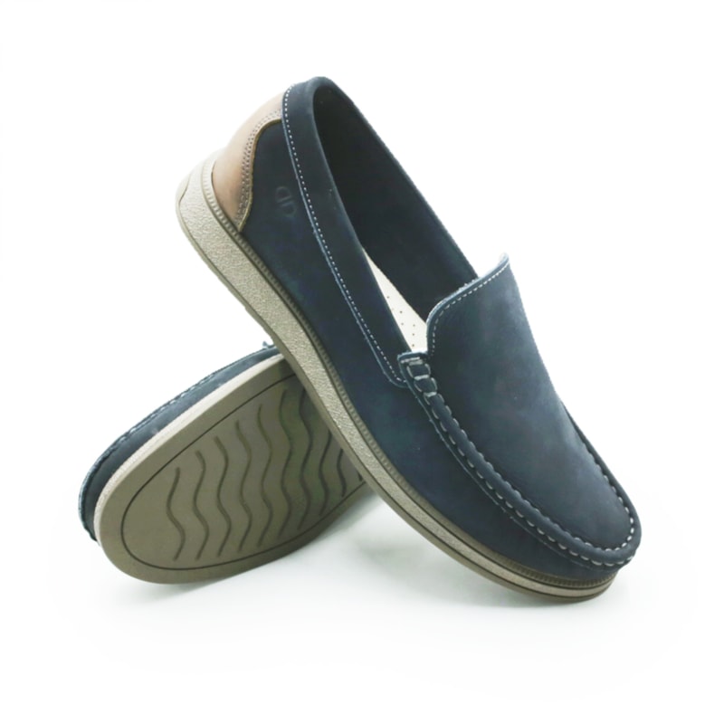MASCULINO MOCASSIM CASUAL DEMOCRATA NASH 252301 003 NAVY/TABACO