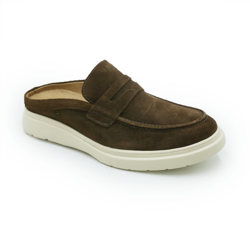 MASCULINO MOCASSIM CASUAL FERRICELLI MULE  STE15-10CA799 CAMURCA CASTANHO UNIS.