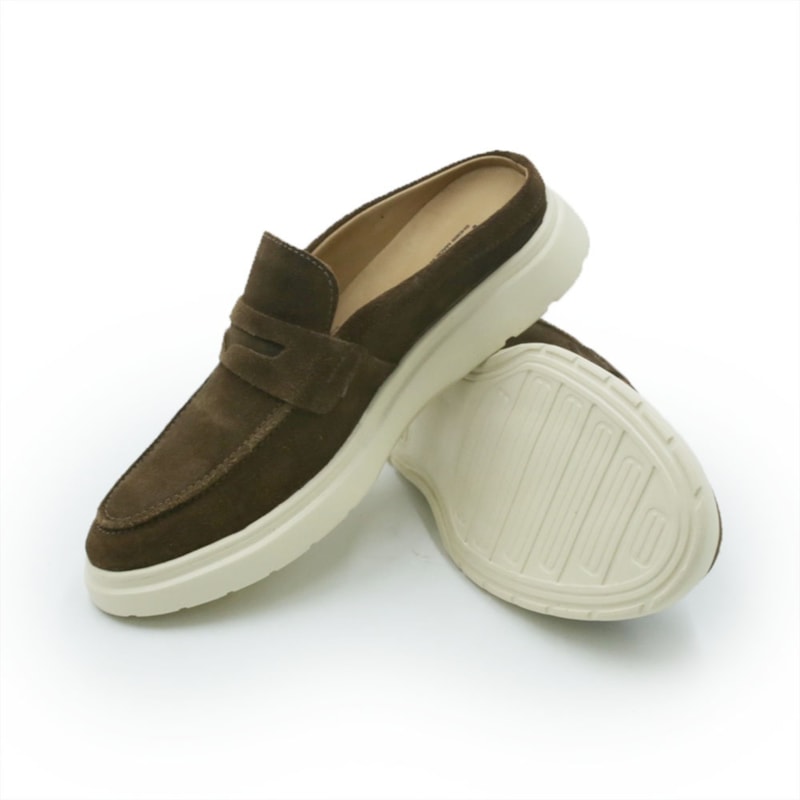 MASCULINO MOCASSIM CASUAL FERRICELLI MULE  STE15-10CA799 CAMURCA CASTANHO UNIS.