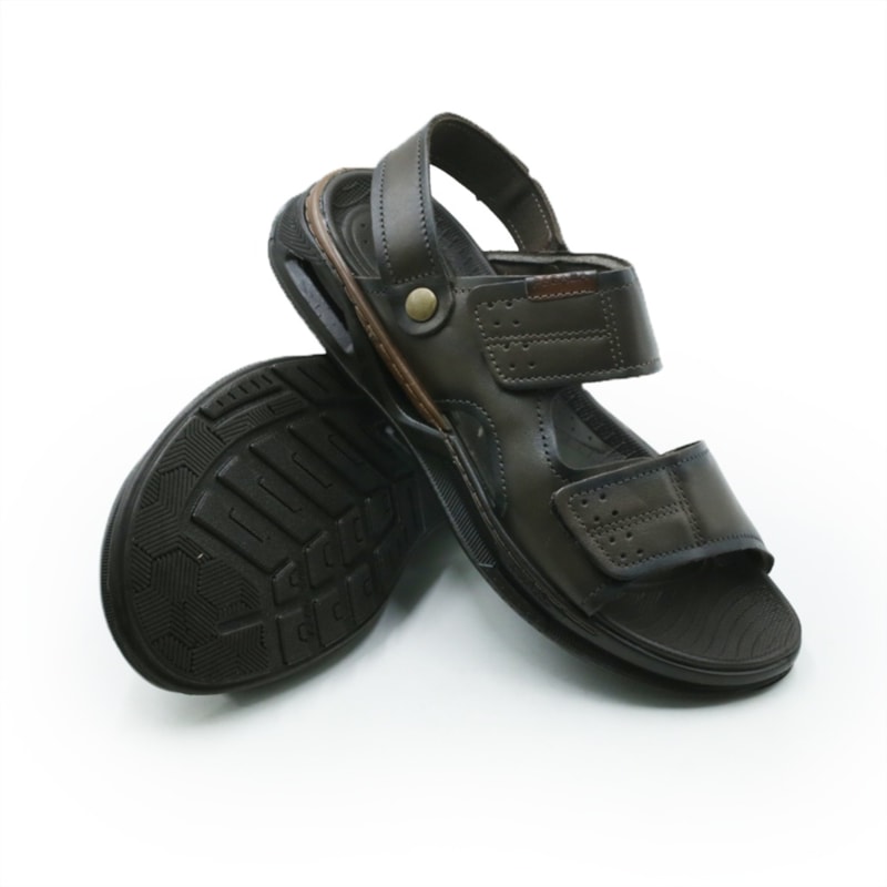 MASCULINO SANDALIA CASUAL PEGADA  131323 02 ANILINA CRAVO/PULL UP CONHAQUE