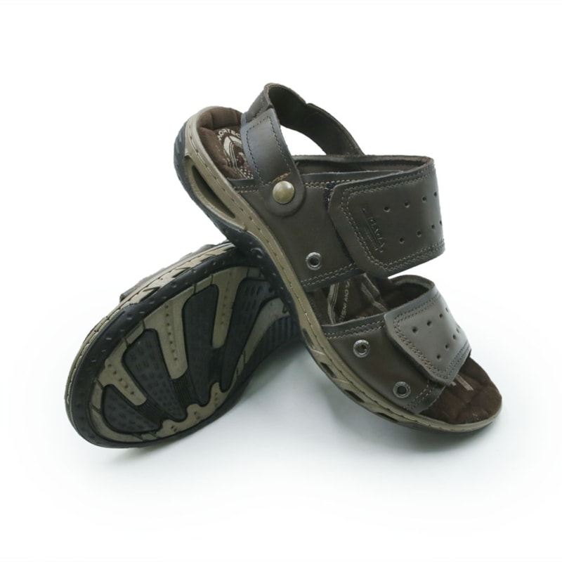 MASCULINO SANDALIA CASUAL PEGADA 131668 03 ANILINA CRAVO