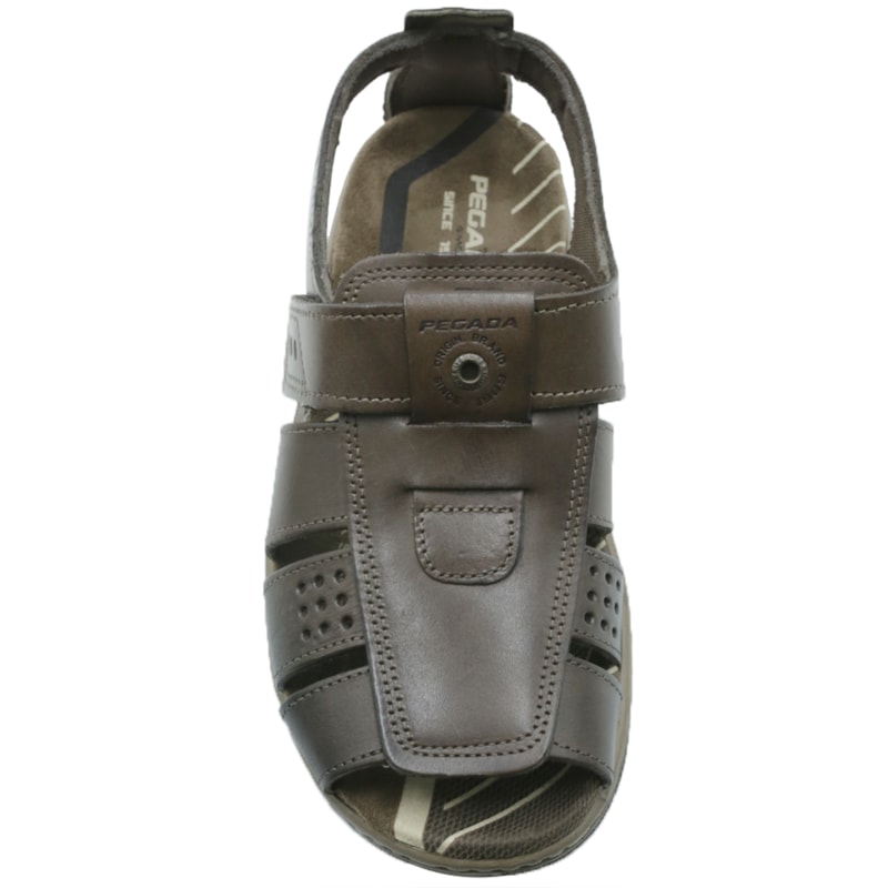 MASCULINO SANDALIA CASUAL PEGADA 132256 03 ANILINA CRAVO