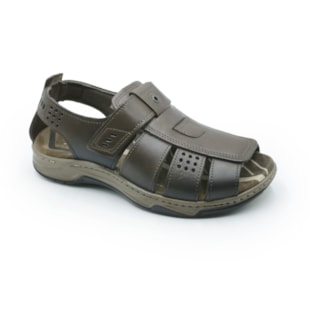 MASCULINO SANDALIA CASUAL PEGADA 132256 03 ANILINA CRAVO