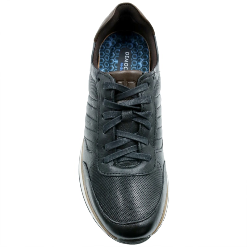 MASCULINO SAPATENIS CASUAL DEMOCRATA  203201 001 PRETO/CARVALHO