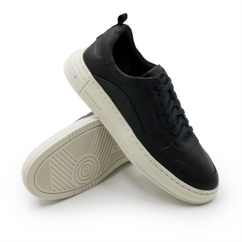 MASCULINO SAPATENIS CASUAL DEMOCRATA 240201 PRETO.