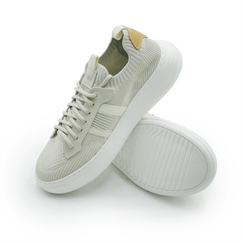 MASCULINO SAPATENIS CASUAL DEMOCRATA  526105 004 BIJU/OFF WHITE