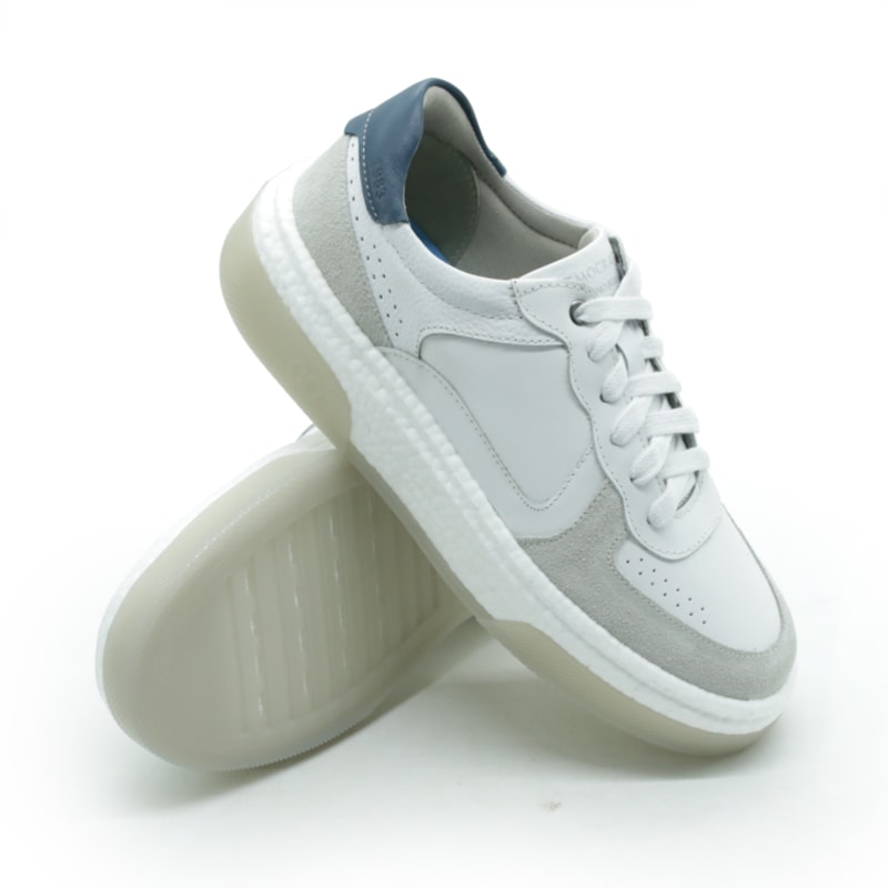 MASCULINO SAPATENIS CASUAL DEMOCRATA 623101 004 BRANCO