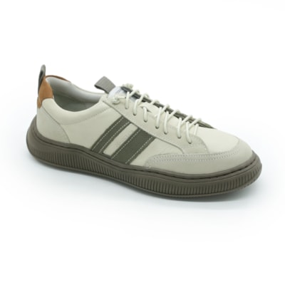 MASCULINO SAPATENIS CASUAL DEMOCRATA 625101 004 CREME/NEVE
