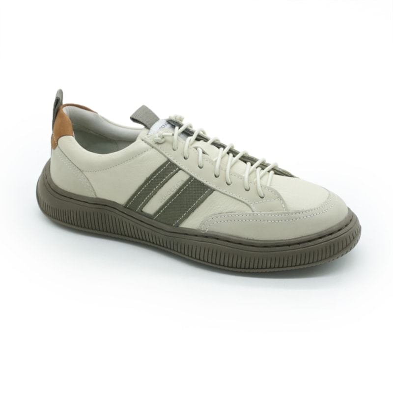 MASCULINO SAPATENIS CASUAL DEMOCRATA 625101 004 CREME/NEVE