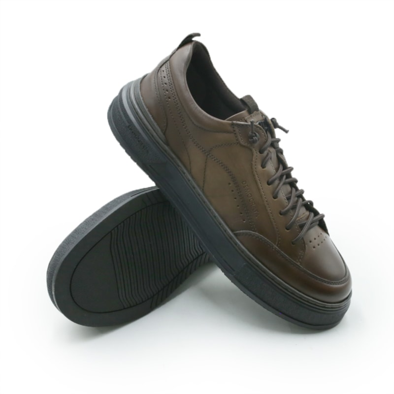 MASCULINO SAPATENIS CASUAL DEMOCRATA 640201 005 TABACO