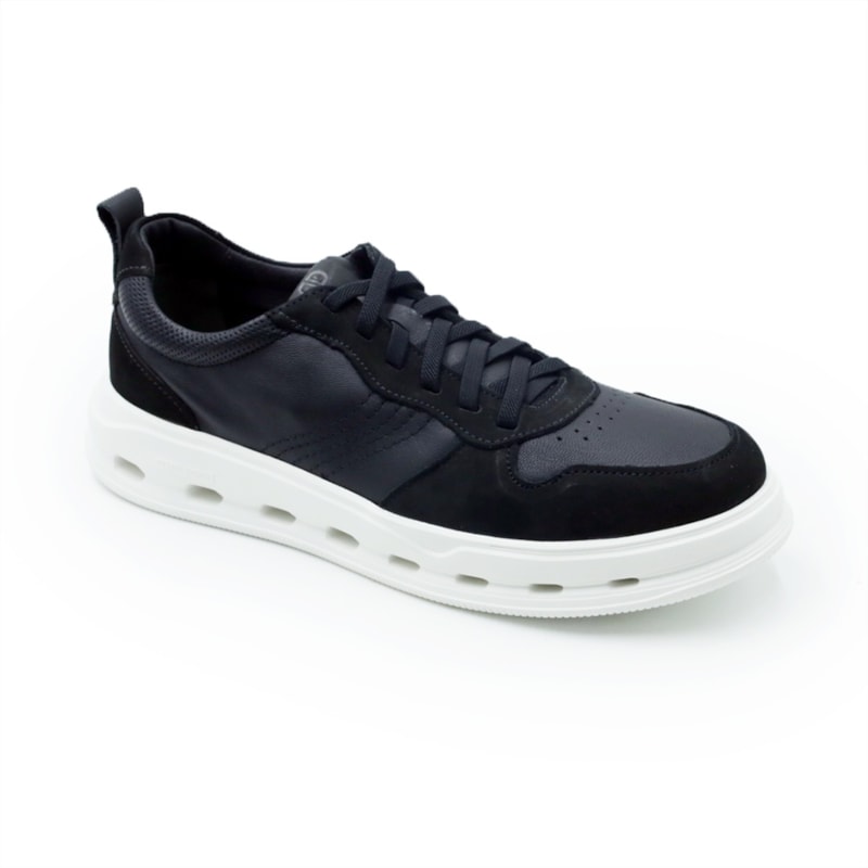 MASCULINO SAPATENIS CASUAL DEMOCRATA GROOVE FUL  240701 001 PRETO INTENSO/PRETO