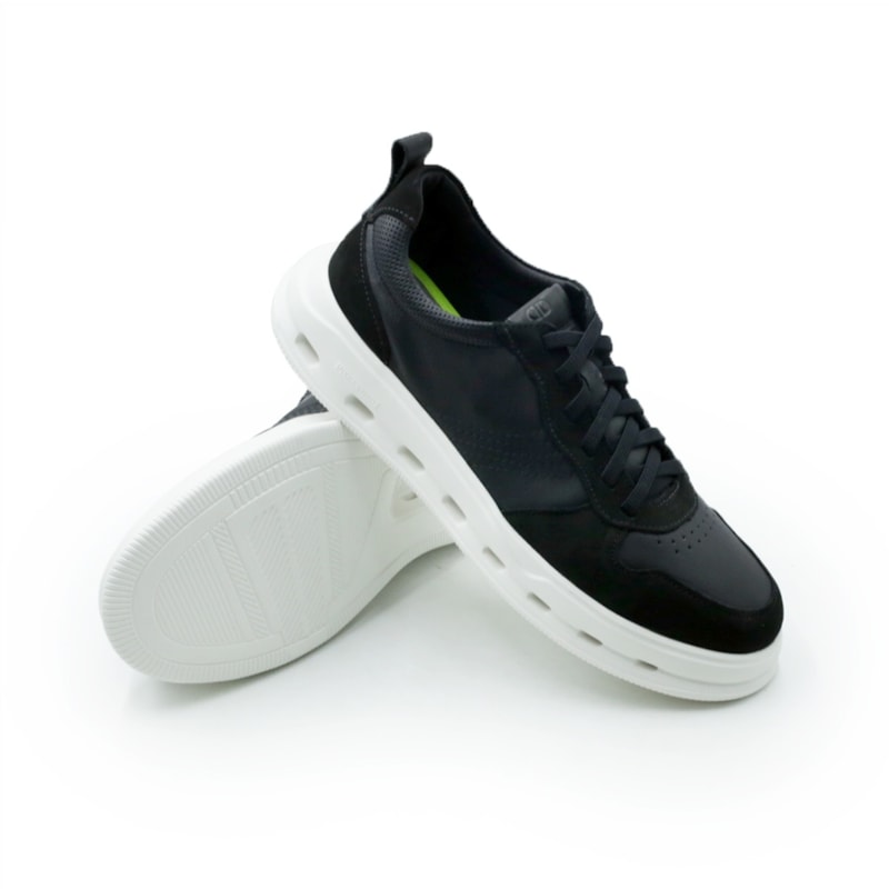 MASCULINO SAPATENIS CASUAL DEMOCRATA GROOVE FUL  240701 001 PRETO INTENSO/PRETO