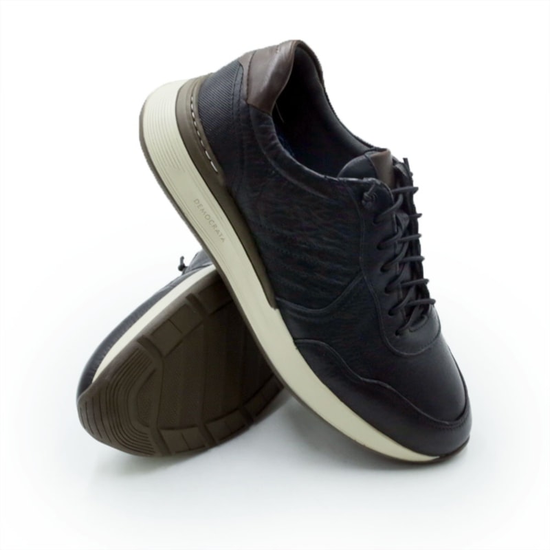MASCULINO SAPATENIS CASUAL DEMOCRATA MARK HI-SO  662101 001 PRETO