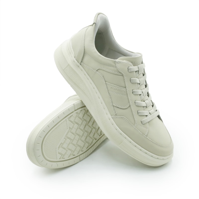 MASCULINO SAPATENIS CASUAL DEMOCRATA PACE 653101 005 CREME