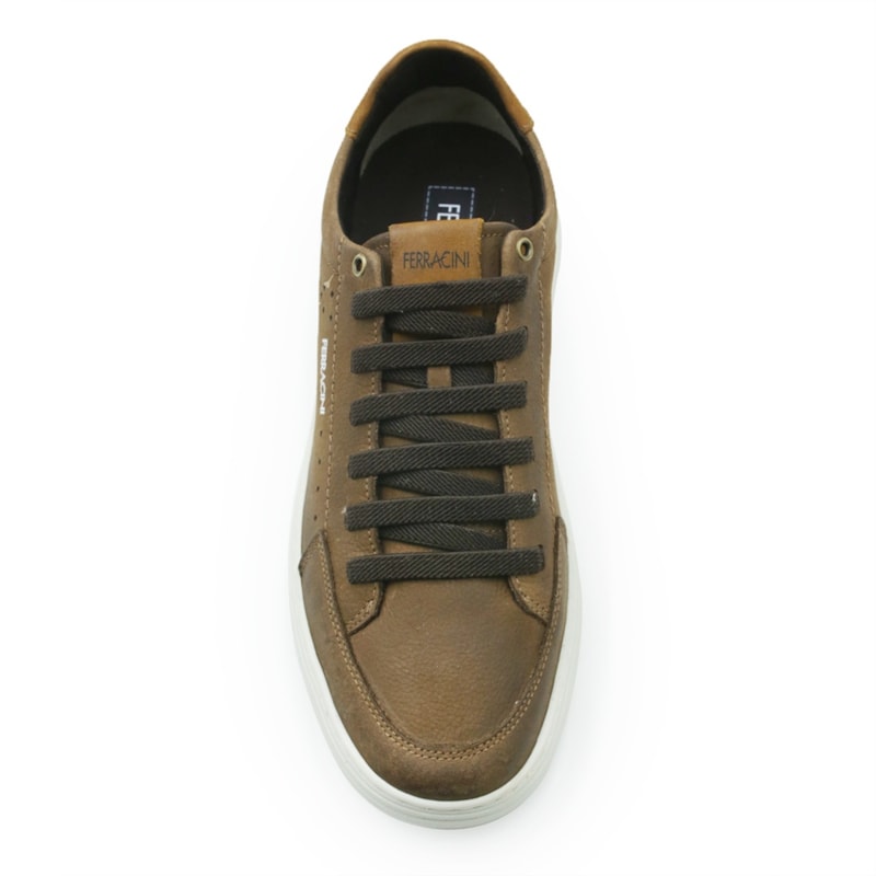 MASCULINO SAPATENIS CASUAL FERRACINI  2074 F NOBUCK CHOCOLATE - NOBUCK TABACO