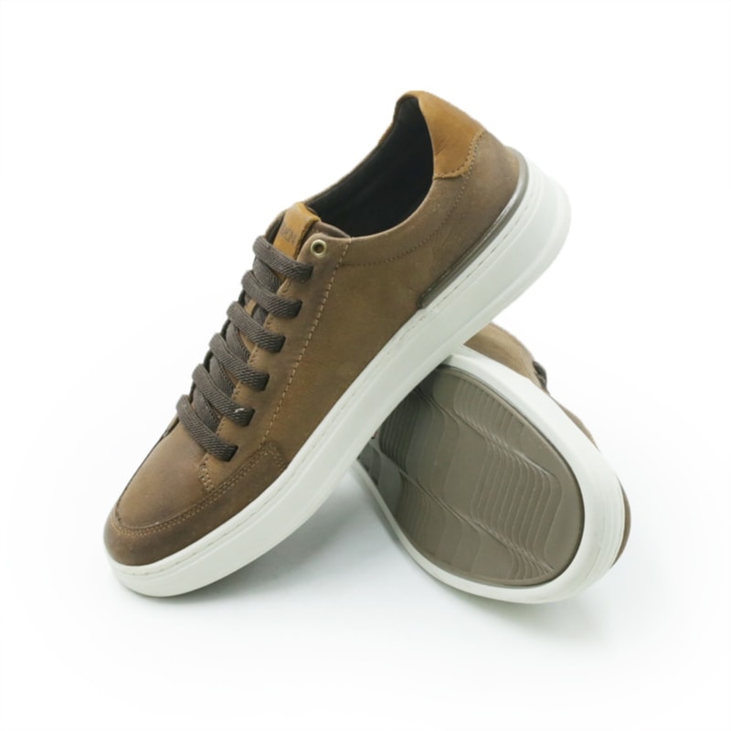 MASCULINO SAPATENIS CASUAL FERRACINI  2074 F NOBUCK CHOCOLATE - NOBUCK TABACO