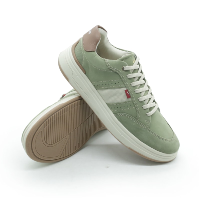MASCULINO SAPATENIS CASUAL FERRACINI 7163 683 ESPORT VERDE MILITAR - NAPA SPORT OFF-WHITE