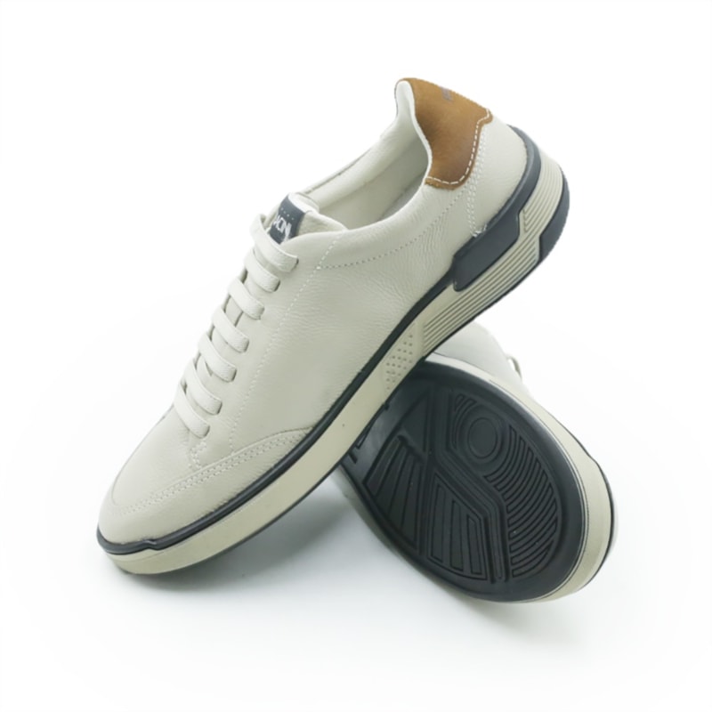 MASCULINO SAPATENIS CASUAL FERRACINI MILAN  7970 720 D EASY CINZA CLARO - MIAMI CARAMELO