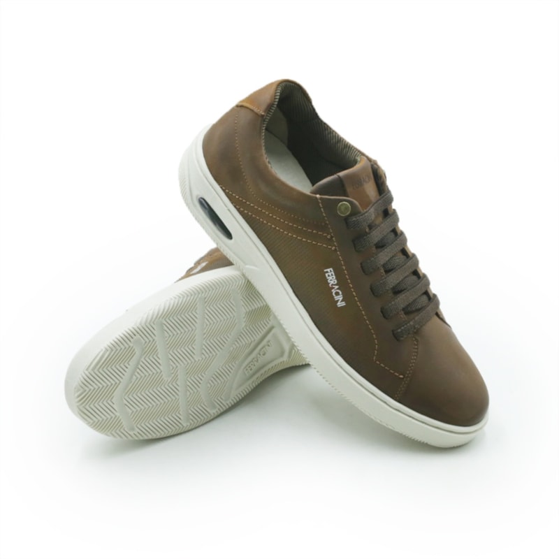 MASCULINO SAPATENIS CASUAL FERRACINI NEW BLADY  2634 B NOBUCK CHOCOLATE - NOBUCK TABACO