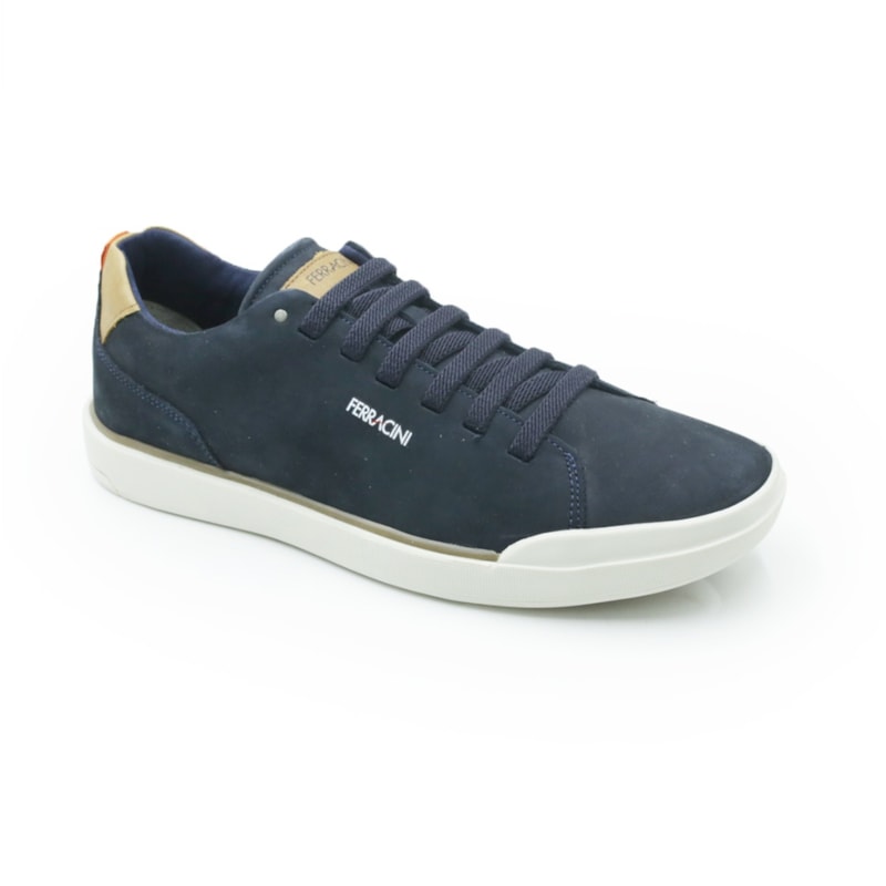 MASCULINO SAPATENIS CASUAL FERRACINI STAR  1065 617 C NOBUCK MARINHO/ROCK CAMEL