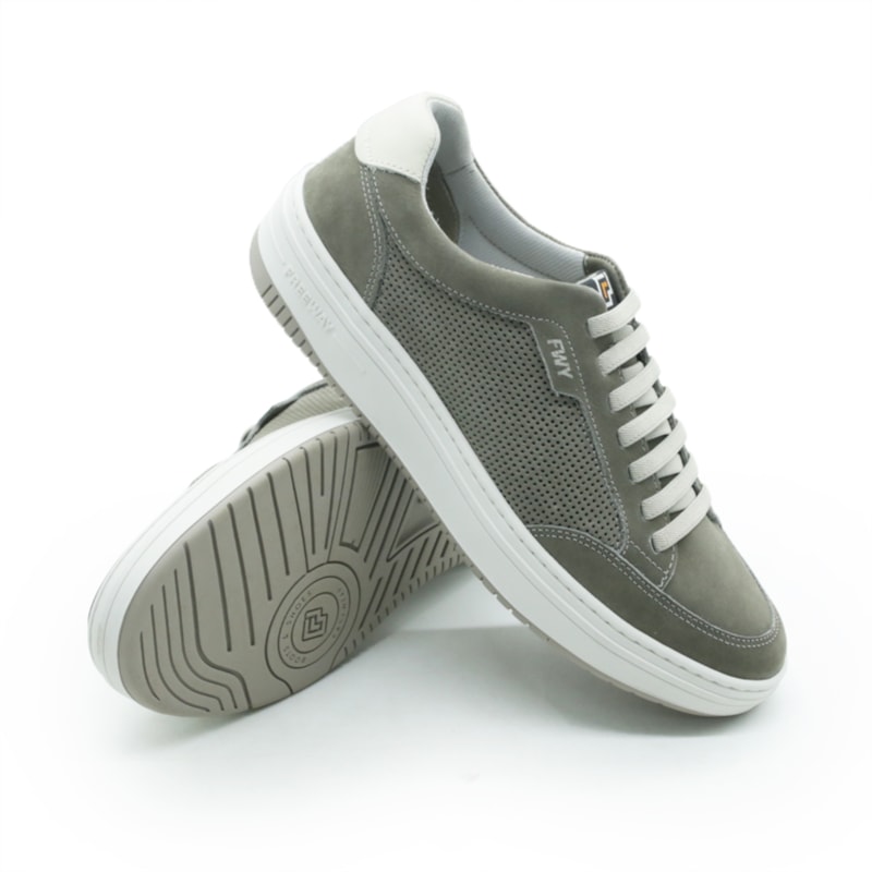 MASCULINO SAPATENIS CASUAL FREE WAY EVO04 1095 NOBUCK CINZA