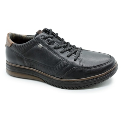 MASCULINO SAPATENIS CASUAL PEGADA 111407 03 NATURE PRETO/PULL UP CONHAQUE