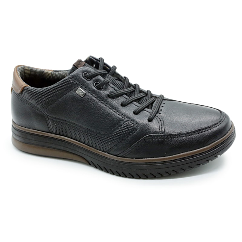 MASCULINO SAPATENIS CASUAL PEGADA 111407 03 NATURE PRETO/PULL UP CONHAQUE