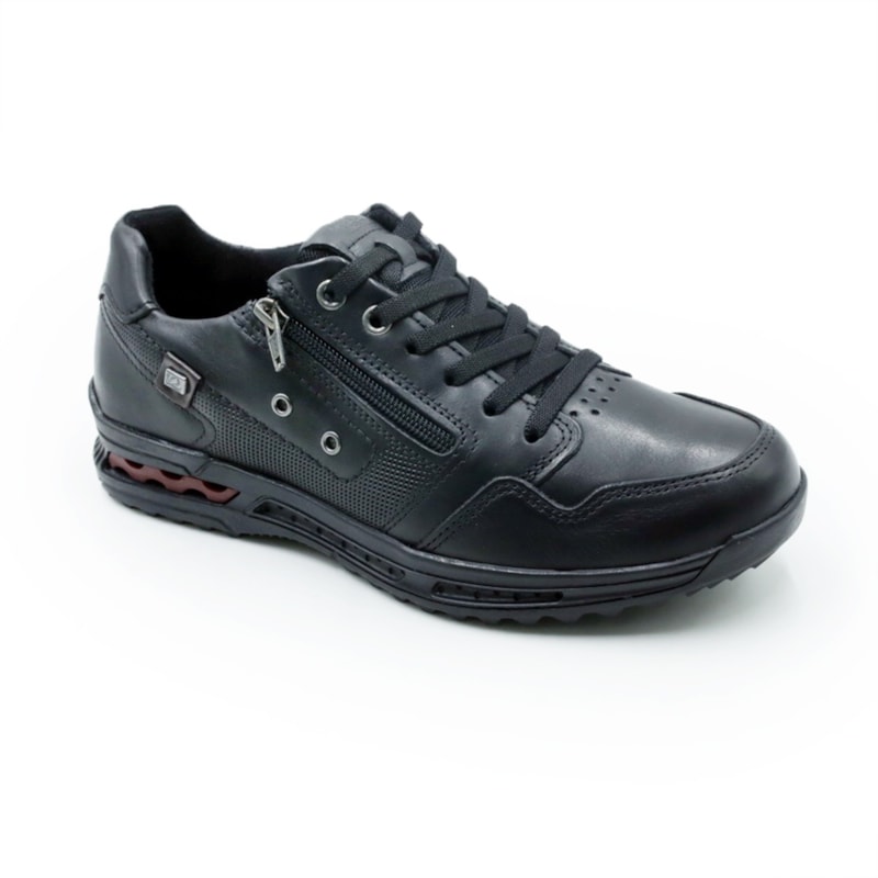 MASCULINO SAPATENIS CASUAL PEGADA  111801 03 STRETCH PRETO/WASHED BORDO