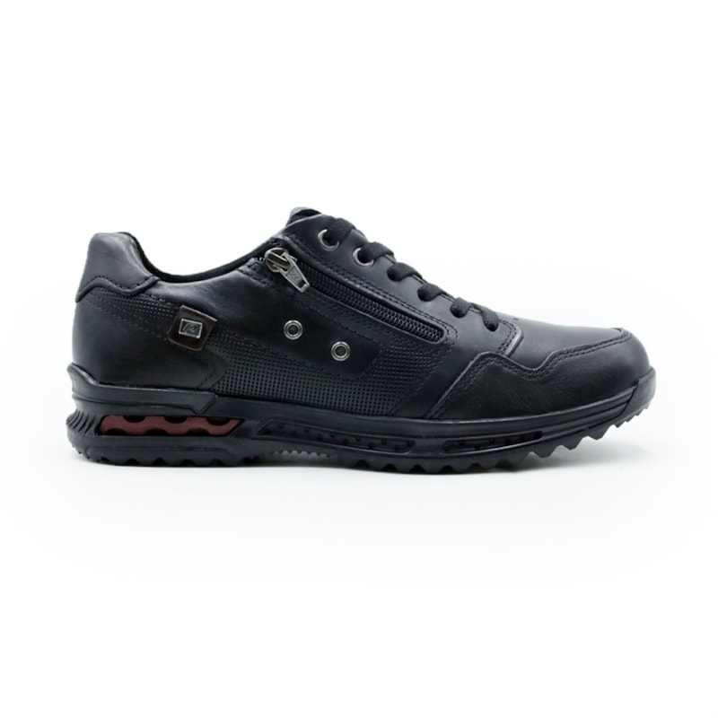 MASCULINO SAPATENIS CASUAL PEGADA  111801 03 STRETCH PRETO/WASHED BORDO