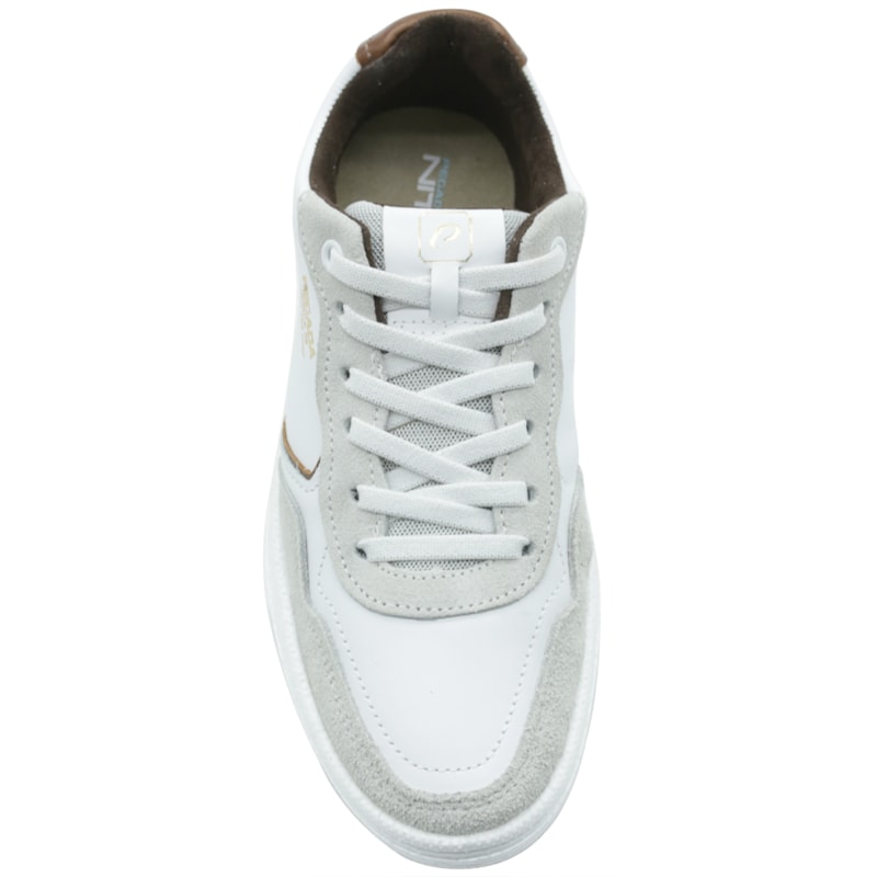 MASCULINO SAPATENIS CASUAL PEGADA 112003 01 NAPA SOFT BRANCO/CAM BRANCO/PULL UP