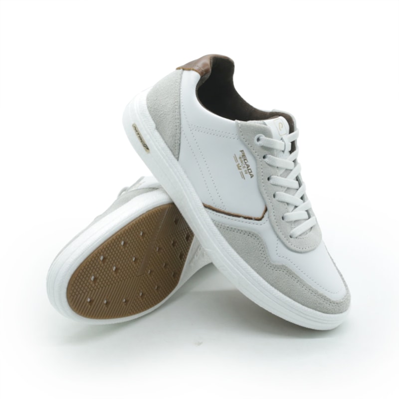 MASCULINO SAPATENIS CASUAL PEGADA 112003 01 NAPA SOFT BRANCO/CAM BRANCO/PULL UP