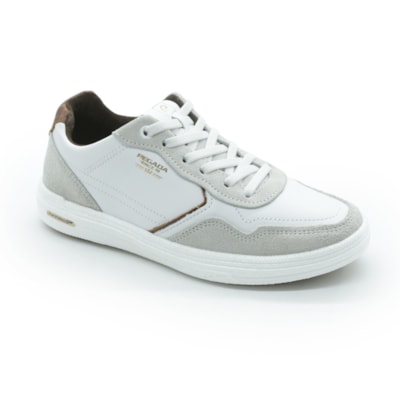 MASCULINO SAPATENIS CASUAL PEGADA 112003 01 NAPA SOFT BRANCO/CAM BRANCO/PULL UP