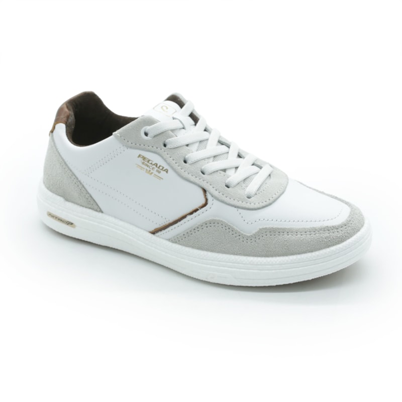 MASCULINO SAPATENIS CASUAL PEGADA 112003 01 NAPA SOFT BRANCO/CAM BRANCO/PULL UP