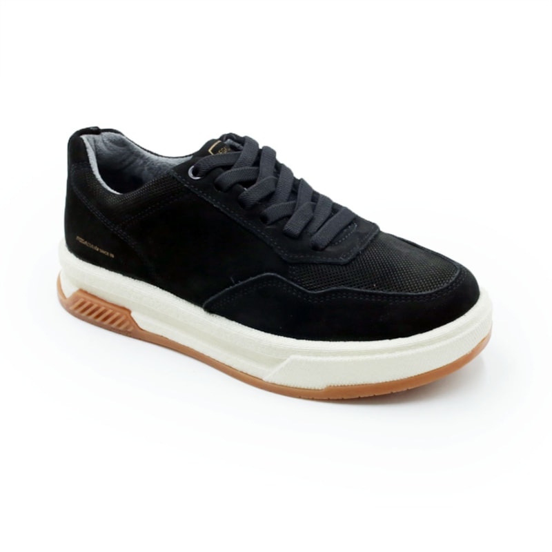 MASCULINO SAPATENIS CASUAL PEGADA  112702 10 NOBUCK PRETO