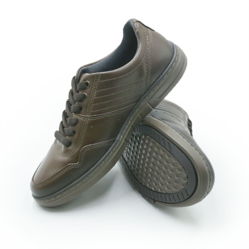 MASCULINO SAPATENIS CASUAL PEGADA  113501 04 STRETCH TABACO/DARK BROWN