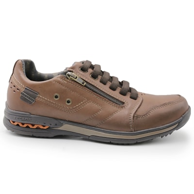 MASCULINO SAPATENIS CASUAL PEGADA 114858 01 ANILINA PINHAO/BROWN