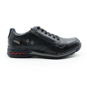 MASCULINO SAPATENIS CASUAL PEGADA 114858 02 ANILINA PRETO/WASHED BORDO