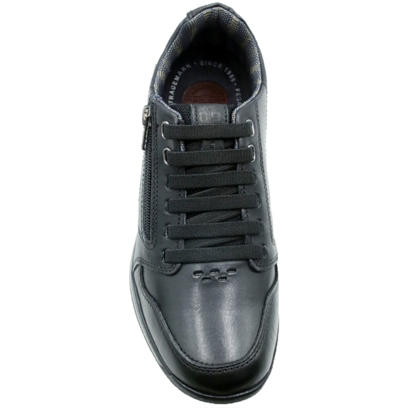 MASCULINO SAPATENIS CASUAL PEGADA 114858 02 ANILINA PRETO/WASHED BORDO